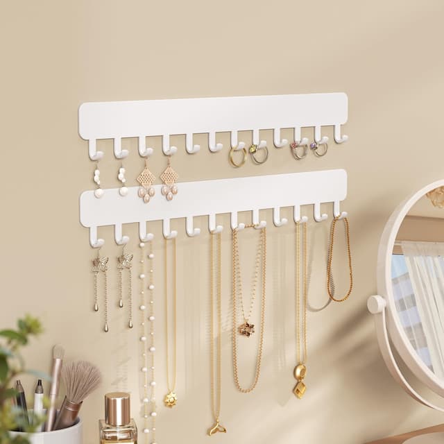 Thumbnail 6 de Josmimic Organizzatore gioielli parete 2 pz bianco