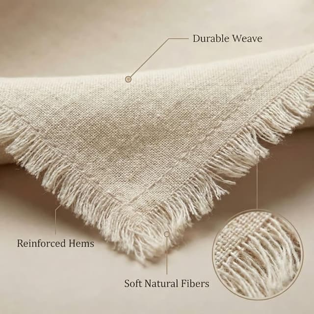 Thumbnail 4 de ACCENTHOME Natural Cotton Linen Napkin Set 18x18