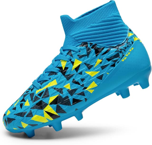 Detalle de DREAM PAIRS Boys Football Cleats Youth High Top Firm Ground Soccer Shoes