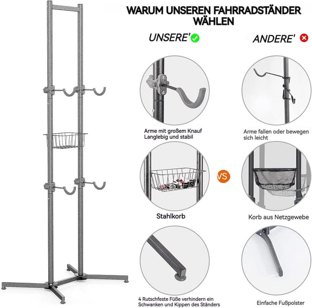Detalle 2 de Fahrradständer Boden für 4 Räder bis 70 kg