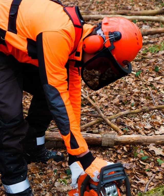 Detalle 2 de Oregon Yukon Kettensägen-Sicherheitshelm mit Gehörschutz und Netzvisier (562412)