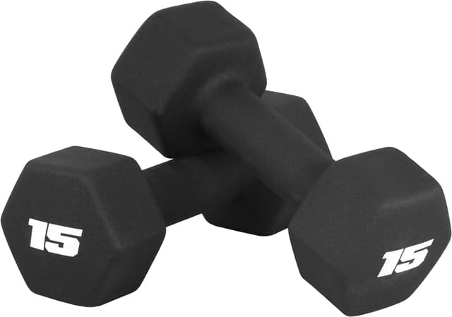 Imagen de CAP Barbell Neoprene Dumbbell Weights (Pair), 15 lb Each, Neoprene-Coated Hex Design en OfertitasTOP