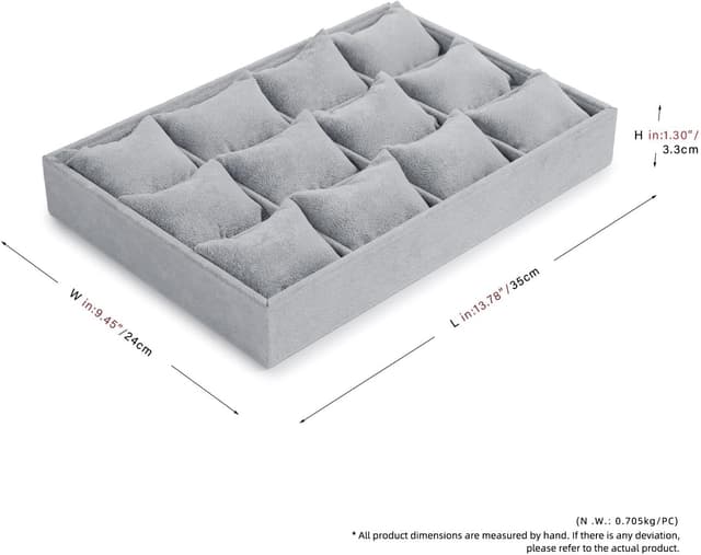 Thumbnail 1 de Papten Bandeja de joyería apilable de terciopelo, 12 compartimentos