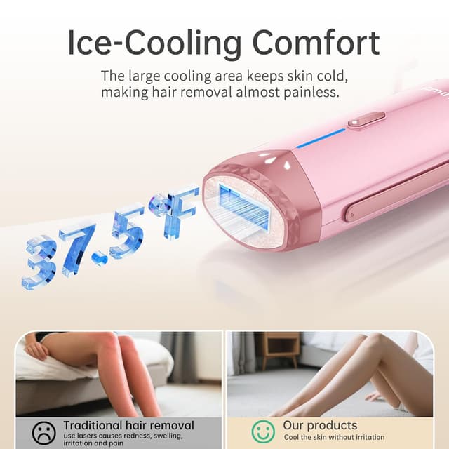 Detalle de Amifiy Ice Cooling IPL Home Use Hair Removal Device with Ice Mode, 3 Energy Levels & 2 Flash Modes