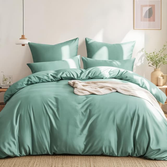 Detalle de RUIKASI Bettwäsche 220x240 Baumwolle grün