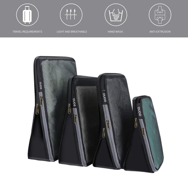 Detalle de Eono Compression Packing Cube set da viaggio a compressione (cubi organizer valigia)