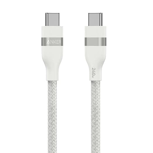 Detalle de Anker Cable USB C a USB C 240W Trenzado Rápido Blanco