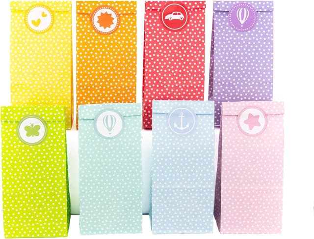 Detalle de Papierdrachen Party-Tüten Set mit 24 Stück