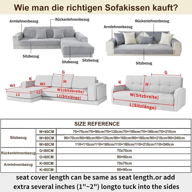 Detalle 2 de kogxscej Couch Überzug für 1 bis 4 Sitzer