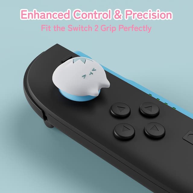 Detalle de GeekShare Silikon-Joystick-Kappen für Switch 2 (2025) – Thumbstick Grip, rutschfest, 4 Stück