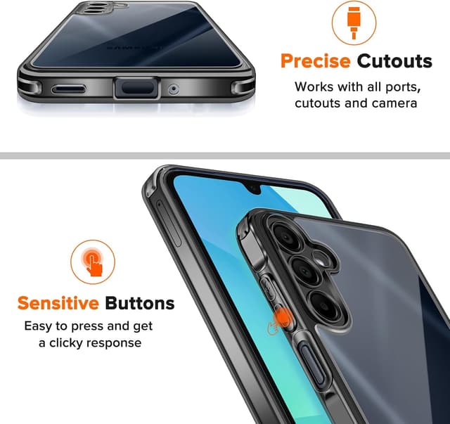 Thumbnail 6 de Coque ivoler Anti-Jaunissement HD Clair pour Samsung Galaxy A16 4G / A16 5G + verre trempé (2 pièces) – Noir