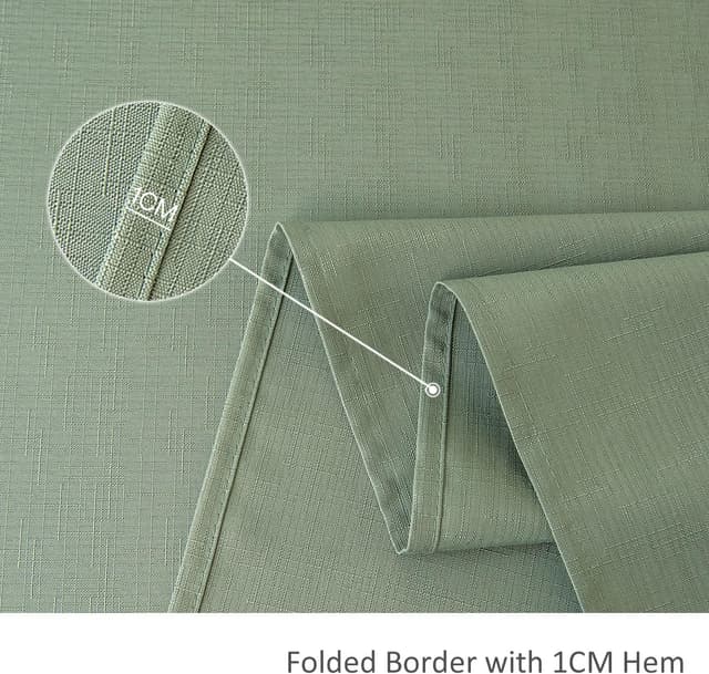 Detalle de maxmill Faux Linen Texture Tablecloth (Stain-Resistant, Waterproof, Wrinkle-Resistant) — Sage Green, 60 x 120 Inch