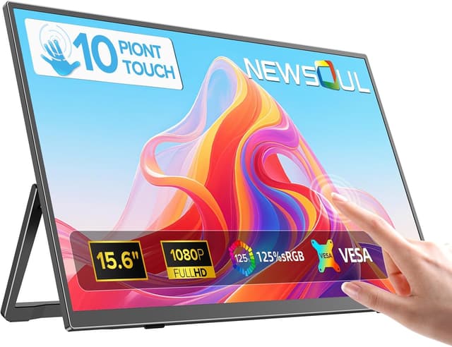 Detalle de Newsoul Portable Monitor Touchscreen (15,6 Zoll, IPS, 1080P) für USB-C & Mini-HDMI