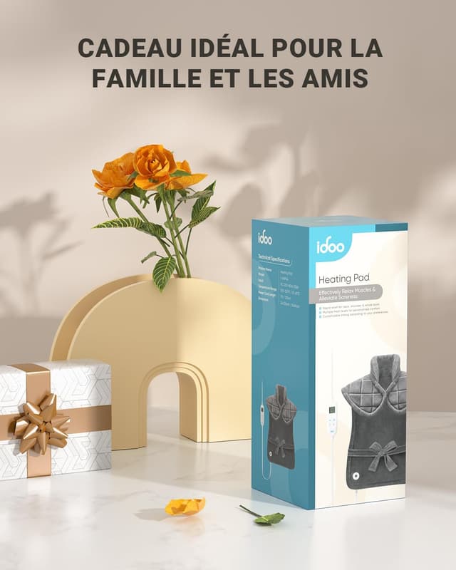 Thumbnail 6 de iDOO Heizkissen Heizdecke mit Abschaltautomatik – Wärmekissen für Rücken, Nacken & Schulter, 61 x 84 cm