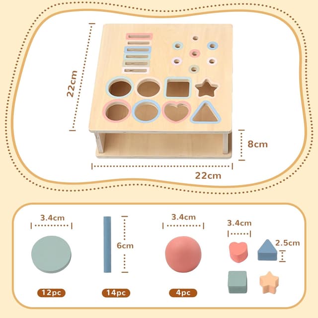 Thumbnail 2 de Arbolisse 4‑in‑1 giocattolo Montessori forme e colori per 1–3 anni