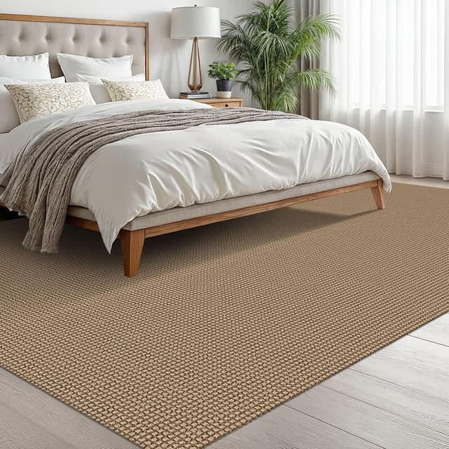 Detalle de EARTHALL Woven Area Rugs 6x9 Ft Washable Non-Slip Braided Rug (Orange/Tan/Brown)