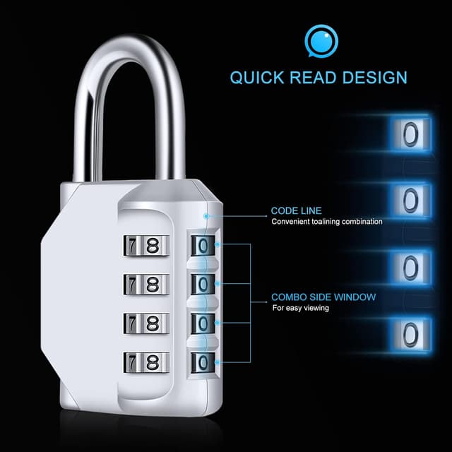 Detalle 2 de Diyife 4 Digit Combination Padlock (Weatherproof) for lockers, sheds and outdoor gates