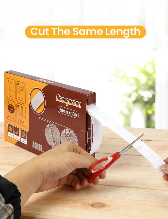 Detalle de Beesgarden Heavy Duty Hook and Loop Adhesive Tape (20mm x 10m) with Dispenser