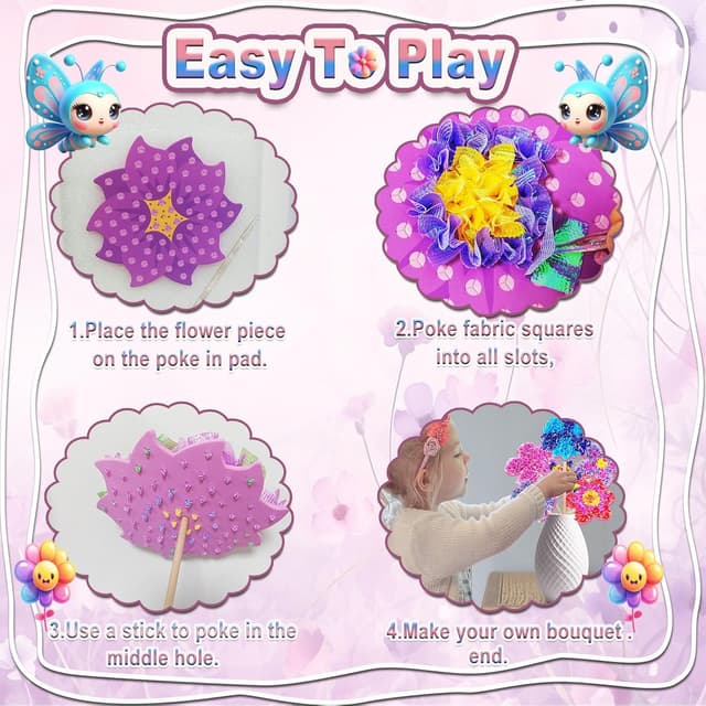 Detalle de JRD&BS WINL Poke-in Flower Bouquet DIY craft kit for kids (age 3+)