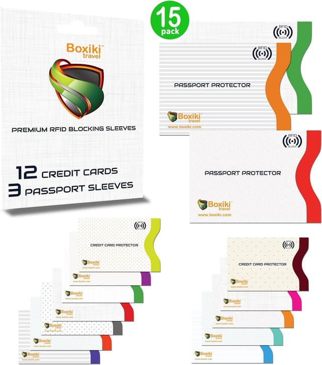 Thumbnail 1 de Boxiki Travel RFID Blocking Sleeves 15-pack