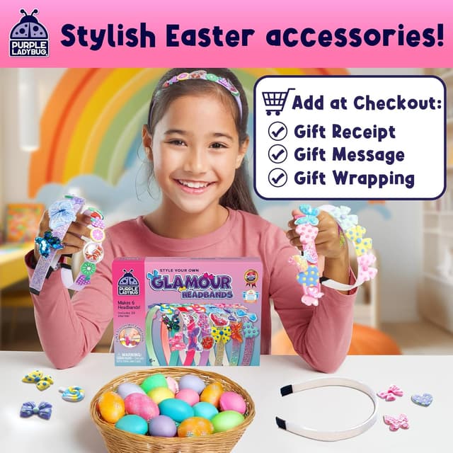 Detalle de PURPLE LADYBUG headband making kit for kids