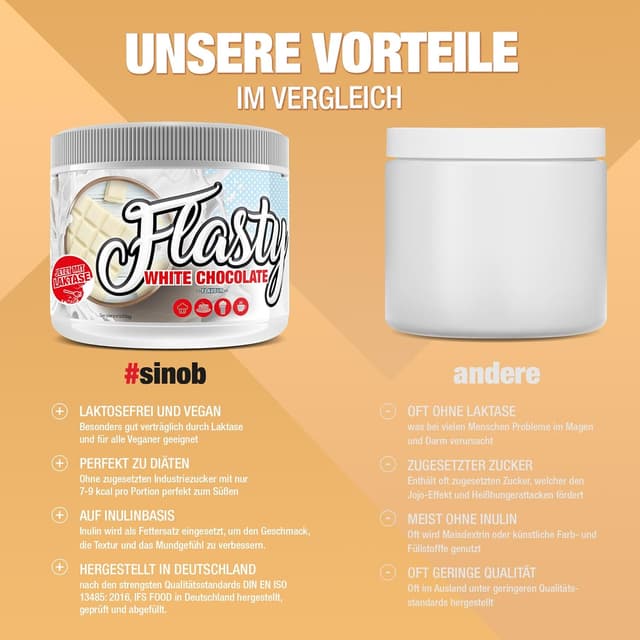 Thumbnail 4 de #sinob Flasty Geschmackspulver Weisse Schokolade 250g đ«