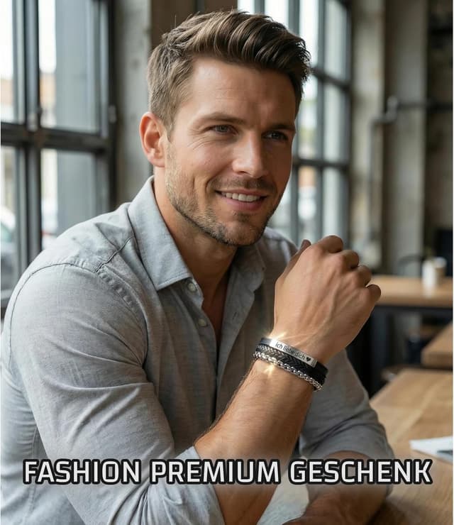 Detalle 2 de Gkmamrg Herren Lederarmband für Ehemann & Freund – Unendlichkeitsknoten „Ich liebe dich“