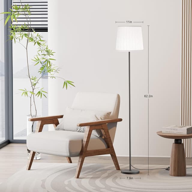 Detalle de SIBRILLE Lampada da Terra per Salotto e Lettura 9W con telecomando e pedale, luce 3000K-6000K (E27)