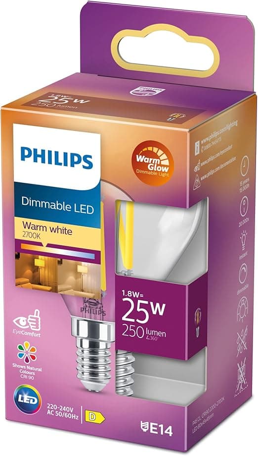 Imagen de Philips LED P45 E14 - Bombilla Vela Regulable 💡 en OfertitasTOP