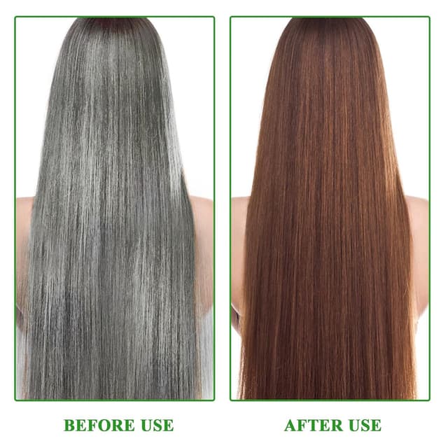 Detalle 2 de Dunkelbraunes Haarfärbeshampoo 3-in-1 zur Abdeckung grauer Haare (pflanzliche Haarfarbe)