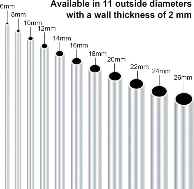 Detalle de Aluminium-Rundrohr 20 x 16 mm, 250 mm
