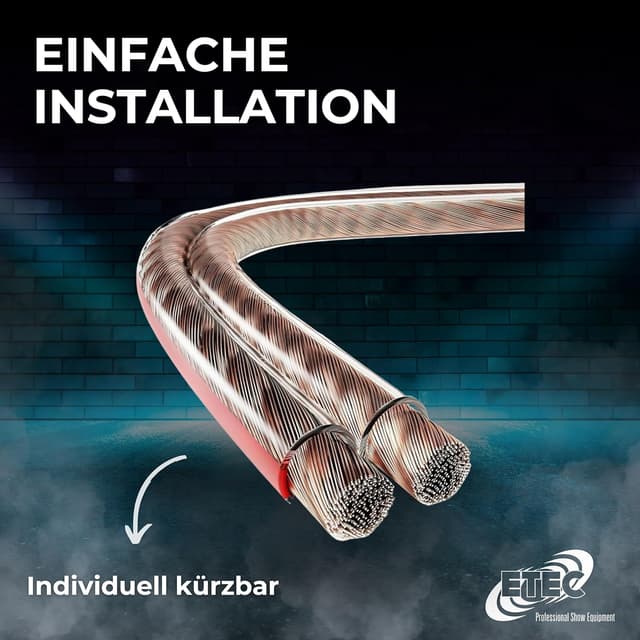 Detalle de ETEC Lautsprecherkabel CCA 2x0,75 mm² transparent – 50 m Rolle