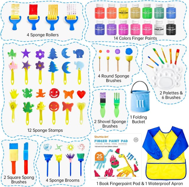 Detalle 2 de Shuttle Art Pintura de Dedos 53 Piezas Niños