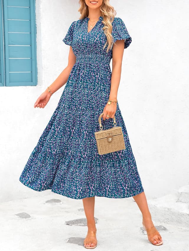 Detalle de MASCOMODA Floral Summer Maxi Dress 2026