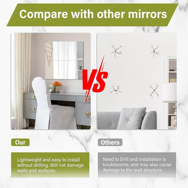 Detalle de Stick On Mirror 4pcs, 30 x 21cm