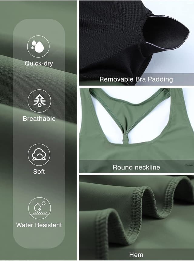 Thumbnail 4 de Aleumdr 3‑Piece Athletic Tankini with Shorts