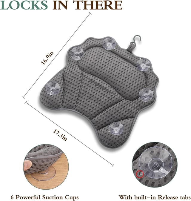 Thumbnail 2 de RUVINCE Ergonomic bath pillow with 6 suction cups