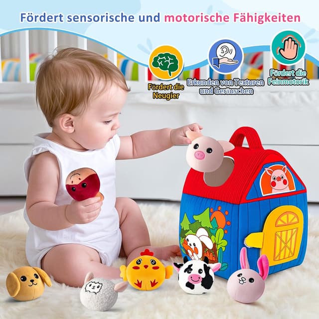 Detalle de SAIMAND Überraschungs-Scheune Spielzeug für Babys ab 6 Monaten