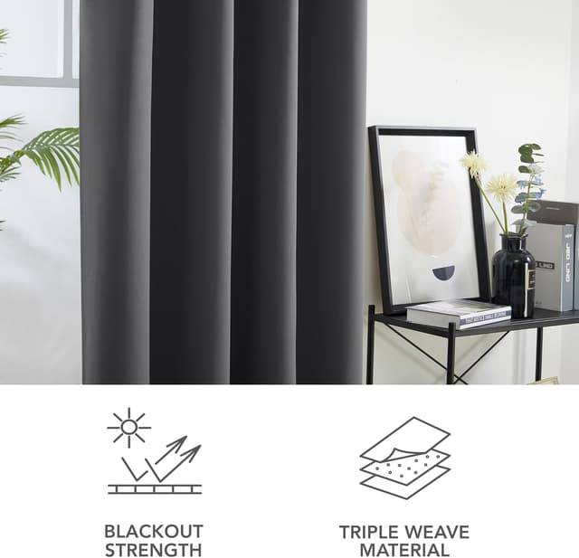 Thumbnail 6 de Deconovo Rideau occultant 135x240 cm, gris