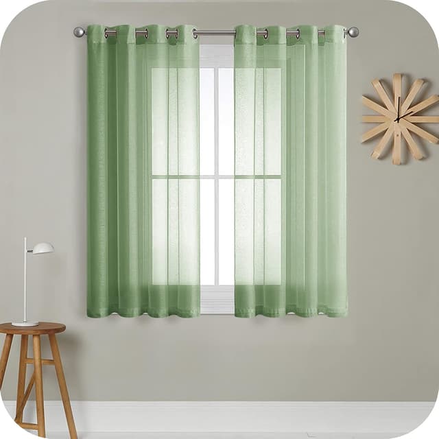 Imagen de MRTREES Cortina translúcida verde oliva 140×145 en OfertitasTOP