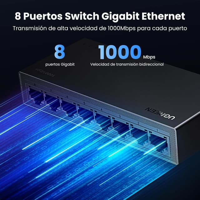 Thumbnail 2 de UGREEN Switch Ethernet 8 Puertos Gigabit para Conexión Rápida 🌐