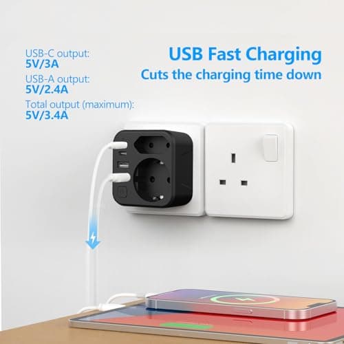 Thumbnail 2 de JSVER Adaptador Enchufe UK 6 en 1