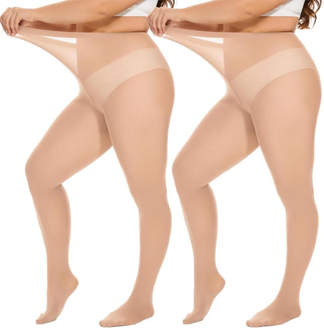 Detalle de DUCMODA collant taglie forti curvy con rinforzo in microfibra morbida e vita alta (XL–4XL)