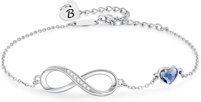 Detalle de LOUISA SECRET Bracelet femme argent 925 infini, breloque cœur et initiale réglable
