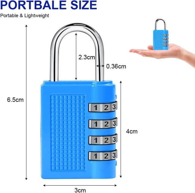 Detalle 2 de Flintronic lot de 2 cadenas à code à 3 chiffres TSA avec câble 14 cm
