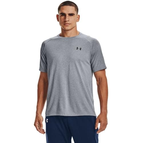 Detalle de Under Armour UA Tech 2.0 SS Tee para hombre (Steel Light Heather) en talla S
