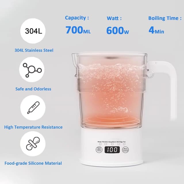 Thumbnail 3 de Faltbarer Reisewasserkocher Klein 0,7 l