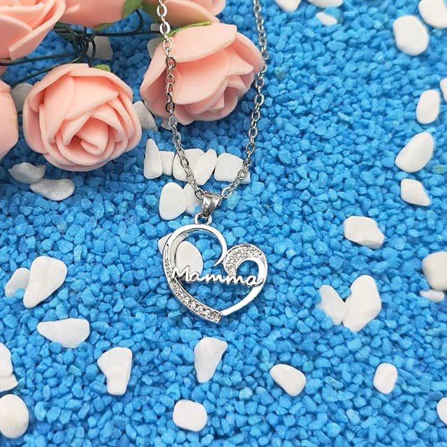 Detalle de GUOYU collana con cuore brillante per la Festa della Mamma