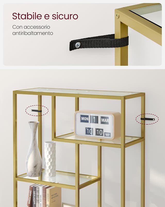 Detalle 2 de VASAGLE LGT502A01 Libreria 6 ripiani 30x80x180 cm