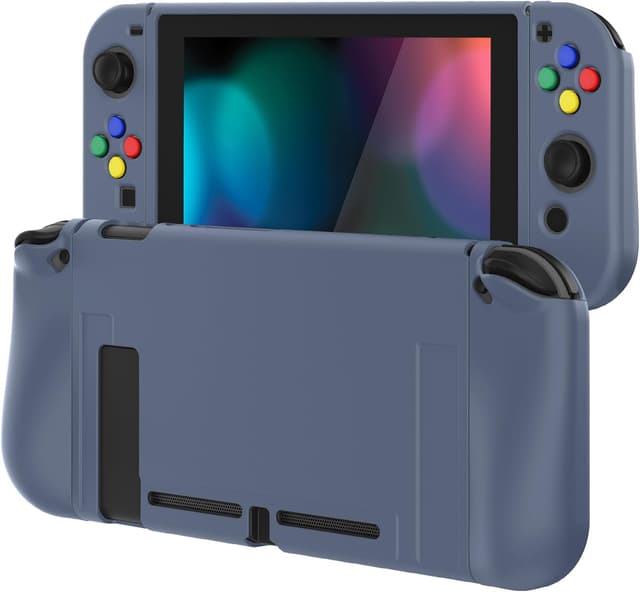 Detalle de playvital Grey Protective Case for Nintendo Switch (Soft TPU Slim Cover + ABXY Caps)